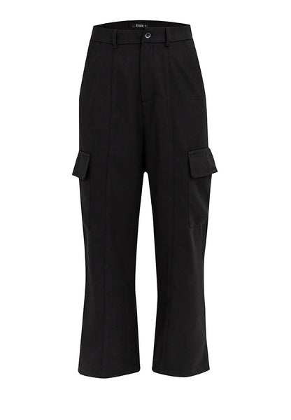 Krizia Cotton Blend Wide Straight Cargo Pants