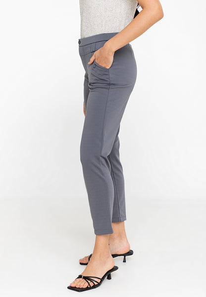 Krizia Cotton Blend Hight Waist Side Pocket Pants