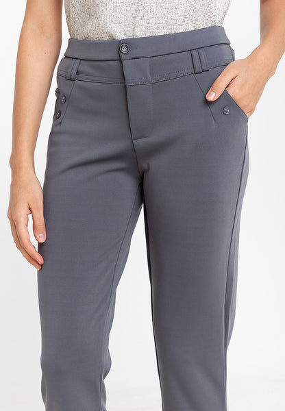 Krizia Cotton Blend Hight Waist Side Pocket Pants