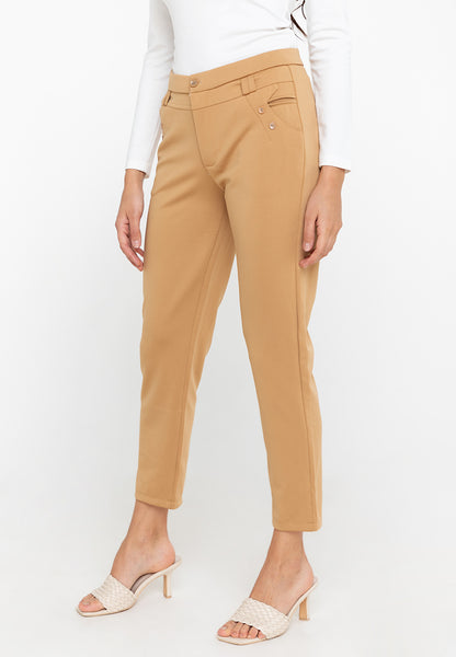 Krizia Cotton Blend Hight Waist Side Pocket Pants