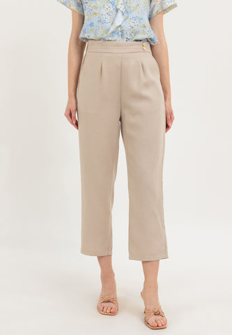 Krizia High Waisted Pants Trousers Casual Plain Office Work Business Pant with Pockets