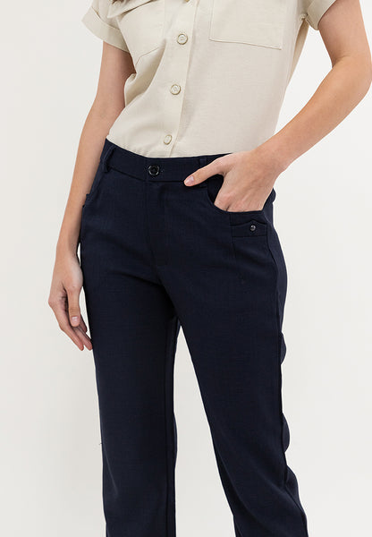 Krizia Cotton Blend Straight Cut Ultra Stretch Pants