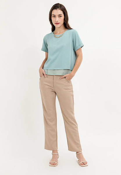 Krizia Cotton Blend Straight Cut Ultra Stretch Pants