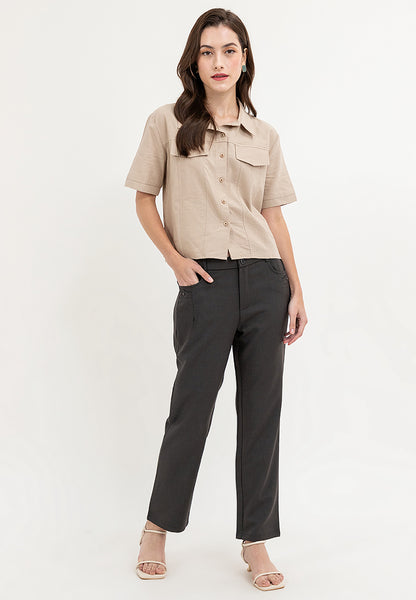 Krizia Cotton Blend Straight Cut Ultra Stretch Pants