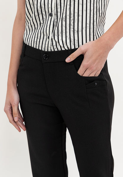 Krizia Cotton Blend Straight Cut Ultra Stretch Pants