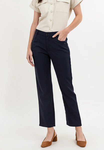 Krizia Cotton Blend Straight Cut Ultra Stretch Pants