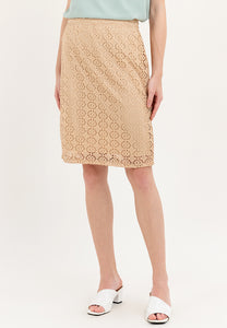 Krizia Lace Cream Skirt