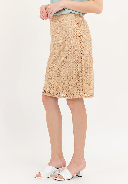 Krizia Lace Cream Skirt