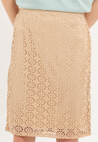 Krizia Lace Cream Skirt