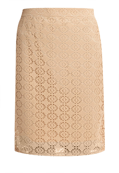 Krizia Lace Cream Skirt