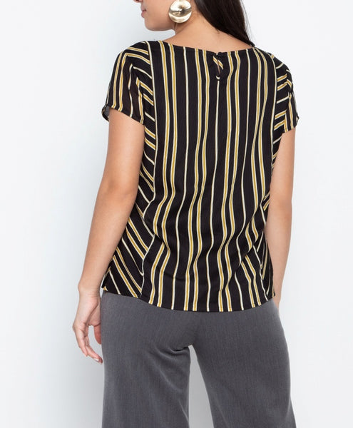 V-Neck Stripes Blouse