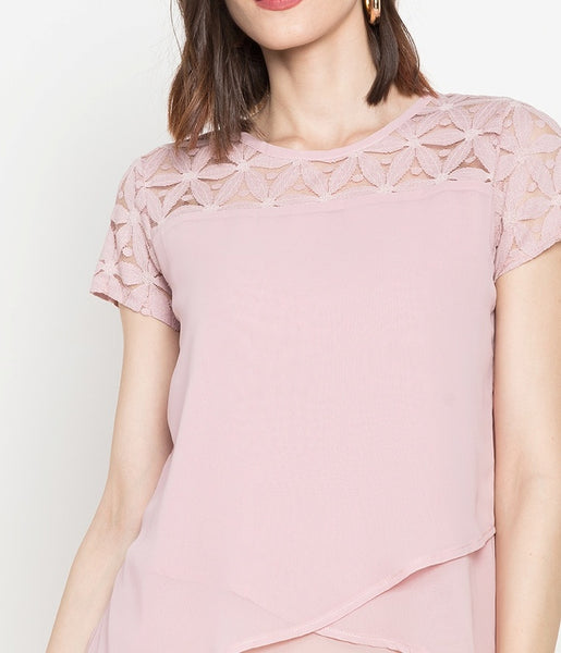 Lace Combination Layered Blouse