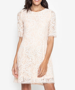 Premium Lace 3/4 Sleeve Dress with Trimmings