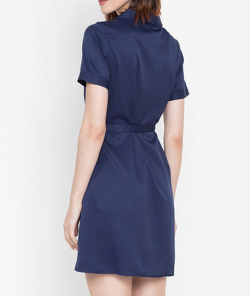 Collared Shift Dress with Pockets