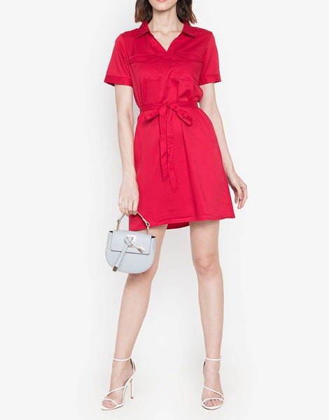 Collared Shift Dress with Pockets