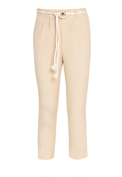 Krizia Ring Belt Straight Pants (Gartered Waist)